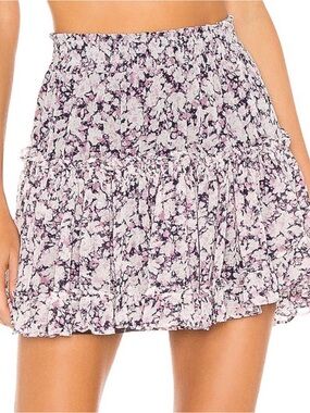 MISA Los Angeles Tiered Floral Marion Mini Skirt